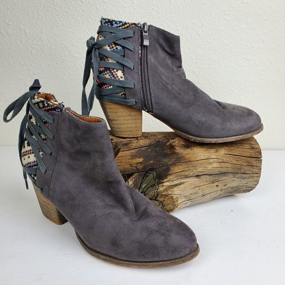 Corrina bobo western style booties faux leather
